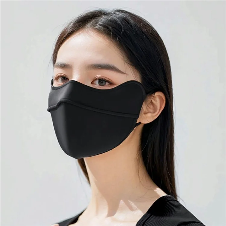 GOLOVEJOY XKZ67 Masque de protection solaire en soie glacée pour cyclisme extérieur, respirant - Noir
