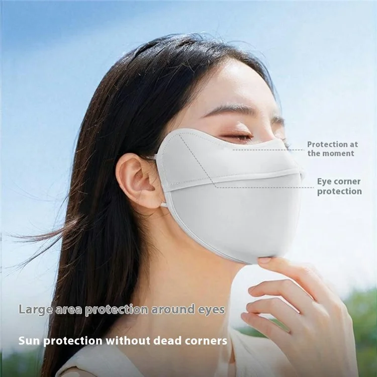 GOLOVEJOY XKZ67 Masque de protection solaire en soie glacée pour cyclisme extérieur, respirant - Noir