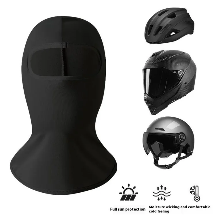 Cagoule de protection UV d'été pour enfants, respirante en soie glacée, masque facial pour cyclisme extérieur - Rouge