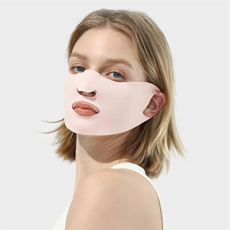 JLBSKZ Mascarilla 3D de Protección Solar de Verano, Transpirable de Seda de Hielo para Actividades al Aire Libre - Rosa