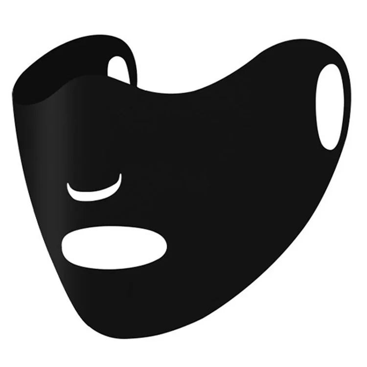 Masque facial 3D JLBSKZ Protection solaire d'été Respirant Couvre-visage en soie glacée pour activités extérieures - Noir