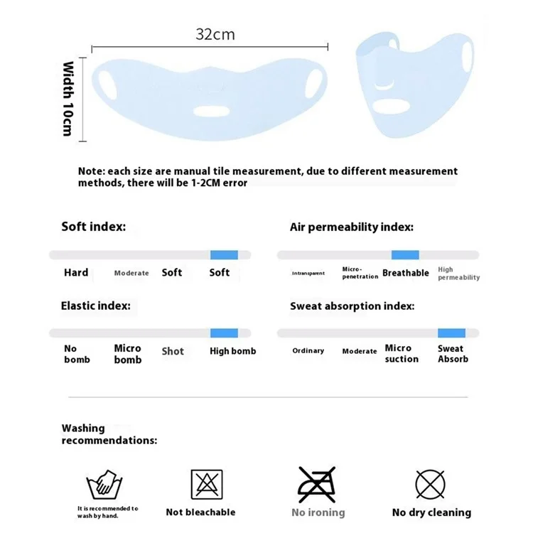 Masque facial 3D JLBSKZ Protection solaire d'été Respirant Couvre-visage en soie glacée pour activités extérieures - Noir