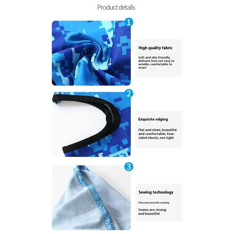 Summer Breathable Ice Silk Kids Sun Protection Cycling Face Mask High Elasticity Motorcycle Balaclava - Camouflage Sky Blue