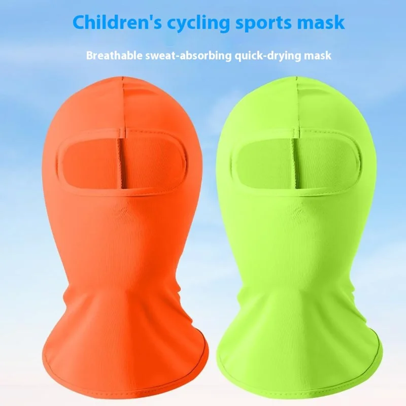 Summer Breathable Ice Silk Kids Sun Protection Cycling Face Mask High Elasticity Motorcycle Balaclava - Sky Blue