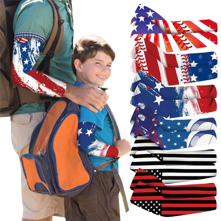 1 Paire de Manchettes de Refroidissement pour 11-14 Ans Protection Respirante Contre le Soleil Housse de Bras Sport Extérieur Imprimée en Soie Glacée, L - MGXT-13