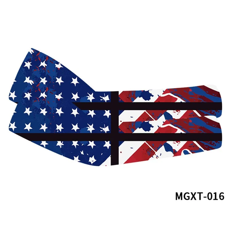 1Pair Cooling Arm Sleeves for 11-14 Years Breathable Sun Protection Arm Cover Outdoor Sports Printed Ice Silk, L - MGXT-16