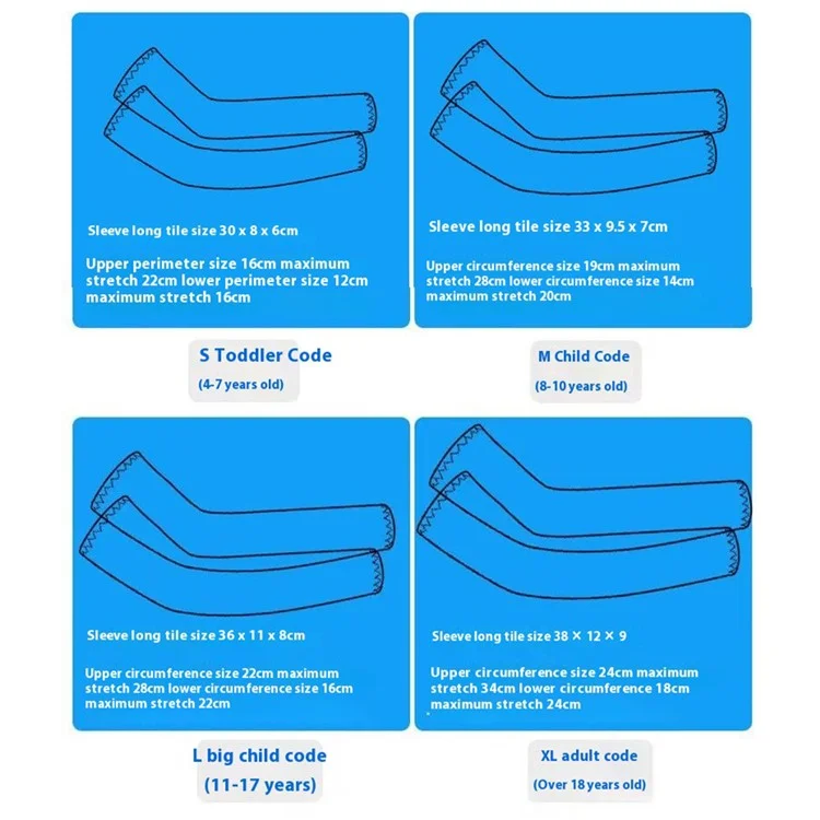 Pour 18+ 1 Paire de Manchettes de Refroidissement d'Été Protection UV Soie Glacée Protège-Bras de Sport Extérieur, Taille XL - MGXT-11