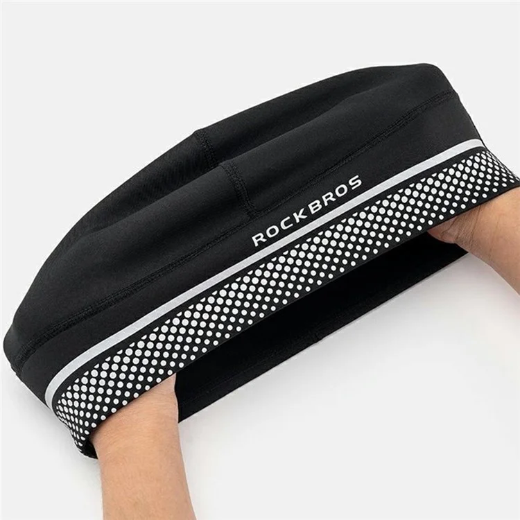 ROCKBROS Winter Cycling Cap Ear Warmer Headcover Outdoor Sports Windproof Fleece Bike Hat - Black