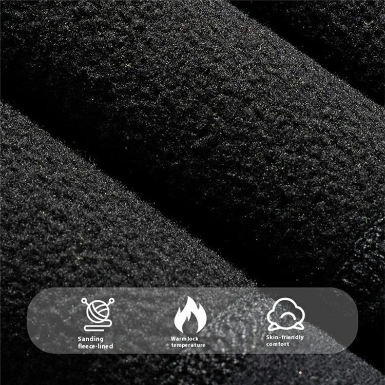 ROCKBROS Winter Cycling Cap Ear Warmer Headcover Outdoor Sports Windproof Fleece Bike Hat - Black