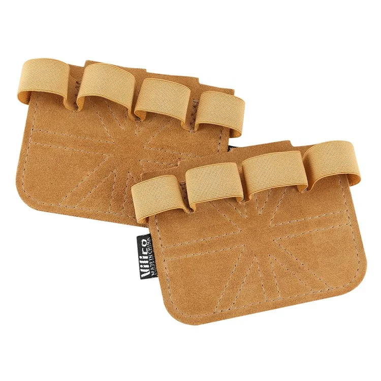 VILICO A0141 1 Pair Split Leather Palm Guard Fitness Gloves for Weightlifting Pull Ups Grip Pads - Yellow