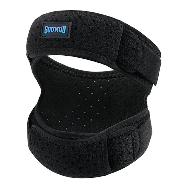 GOUNOD HJ126 1 Pièce Bandage de Genou de Sport avec Support de Rotule Absorbant les Chocs pour Course à Pied / Basketball / Fitness - Noir