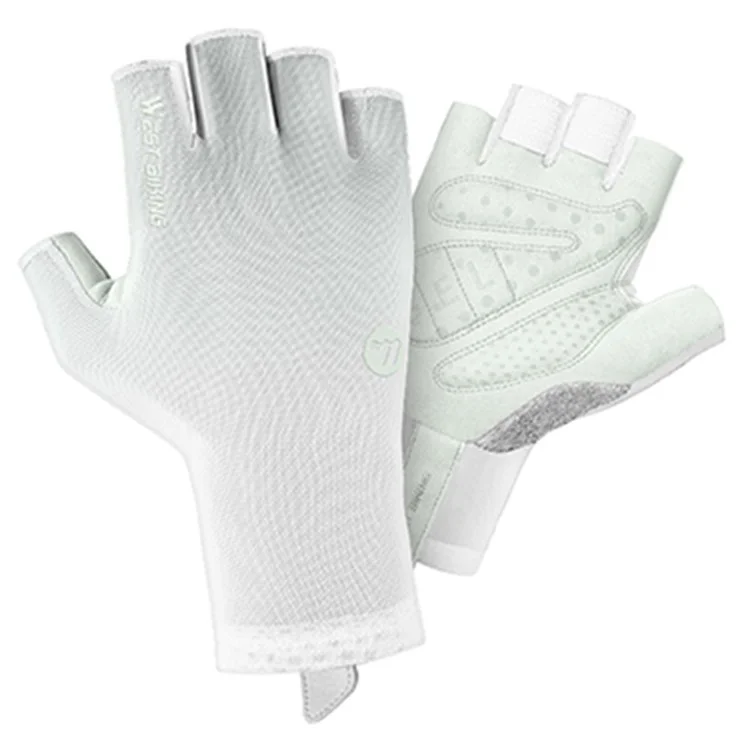 WEST BIKING YP0211265 Shock Absorbing Cycling Gloves Breathable Half Finger Anti Slip Mittens for Road Mountain Bike - White M