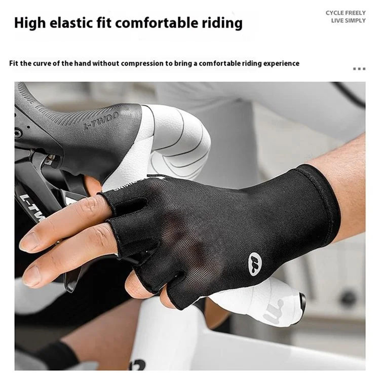 WEST BIKING YP0211265 Shock Absorbing Cycling Gloves Breathable Half Finger Anti Slip Mittens for Road Mountain Bike - White M
