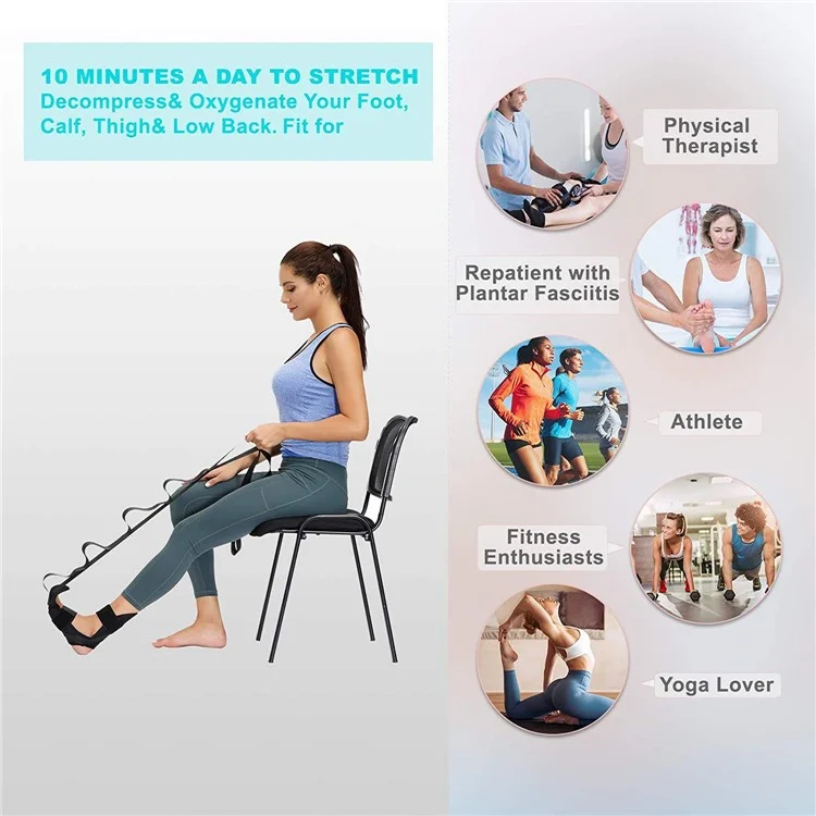 YJ-72 Corretor de Inversão/Eversão do Tornozelo Órtese para Queda do Pé Tira de Reabilitação e Alongamento para Yoga Pilates e Fitness