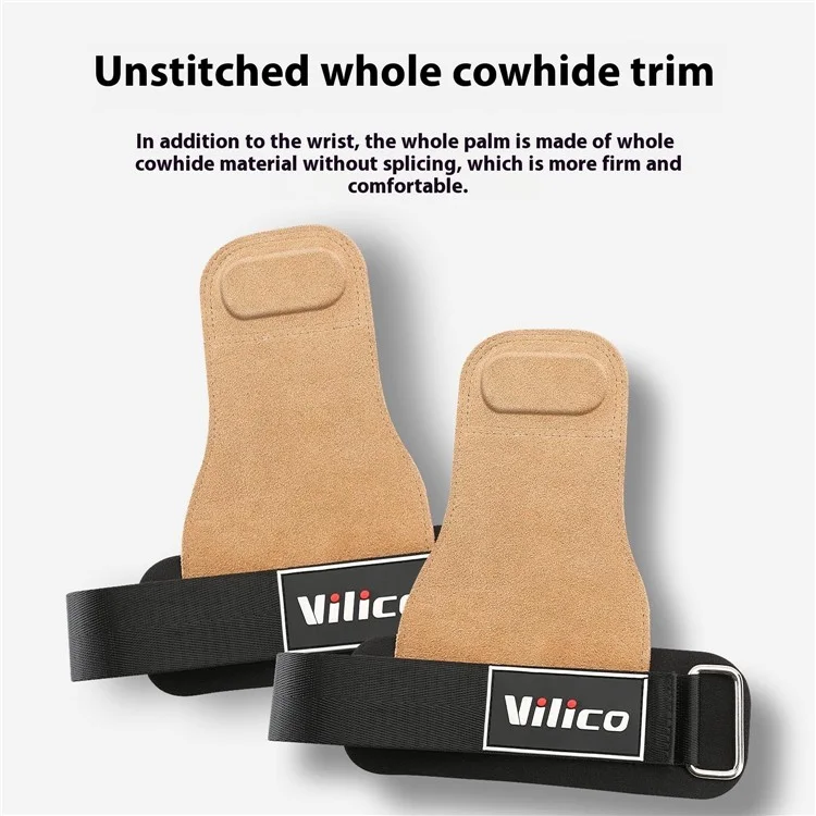 VILICO A0138 1 Paire de gants d'haltérophilie Protecteur anti-dérapant de la paume Entraînement de la force Prise d'exercice Pull Up - Brun