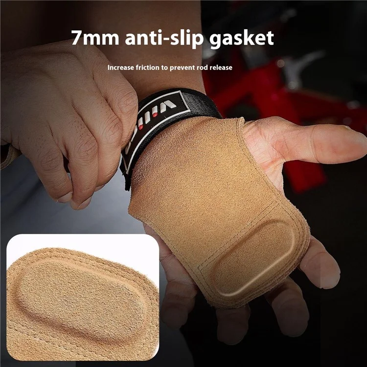 VILICO A0138 1 Paire de gants d'haltérophilie Protecteur anti-dérapant de la paume Entraînement de la force Prise d'exercice Pull Up - Brun