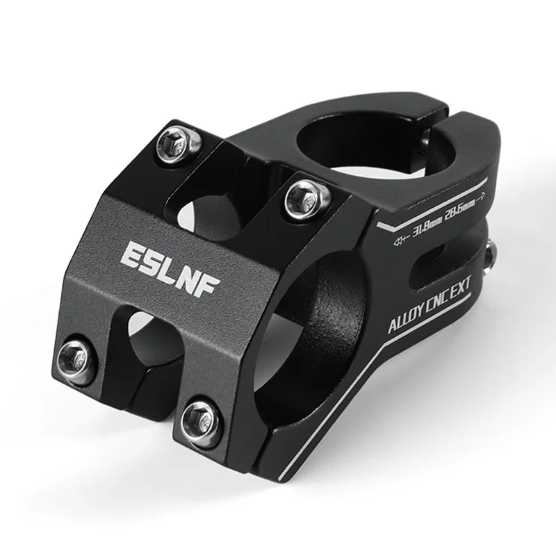 ESLNF 09DV0003 Bicycle Stem Aluminum Alloy CNC Hollow Short Handlebar Stem for Mountain Bike - Black