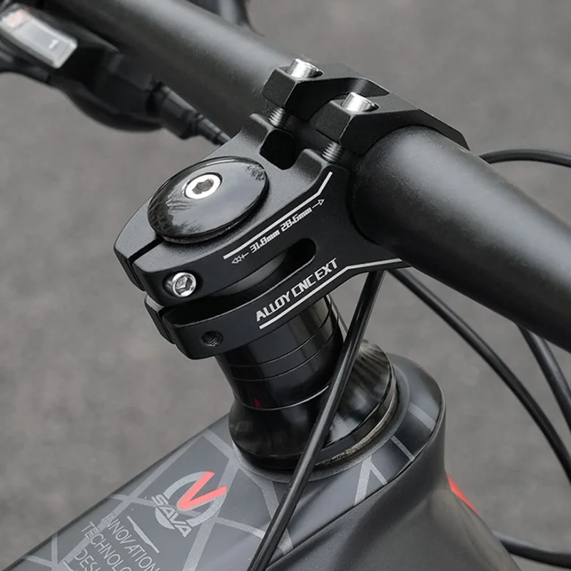 ESLNF 09DV0003 Bicycle Stem Aluminum Alloy CNC Hollow Short Handlebar Stem for Mountain Bike - Black