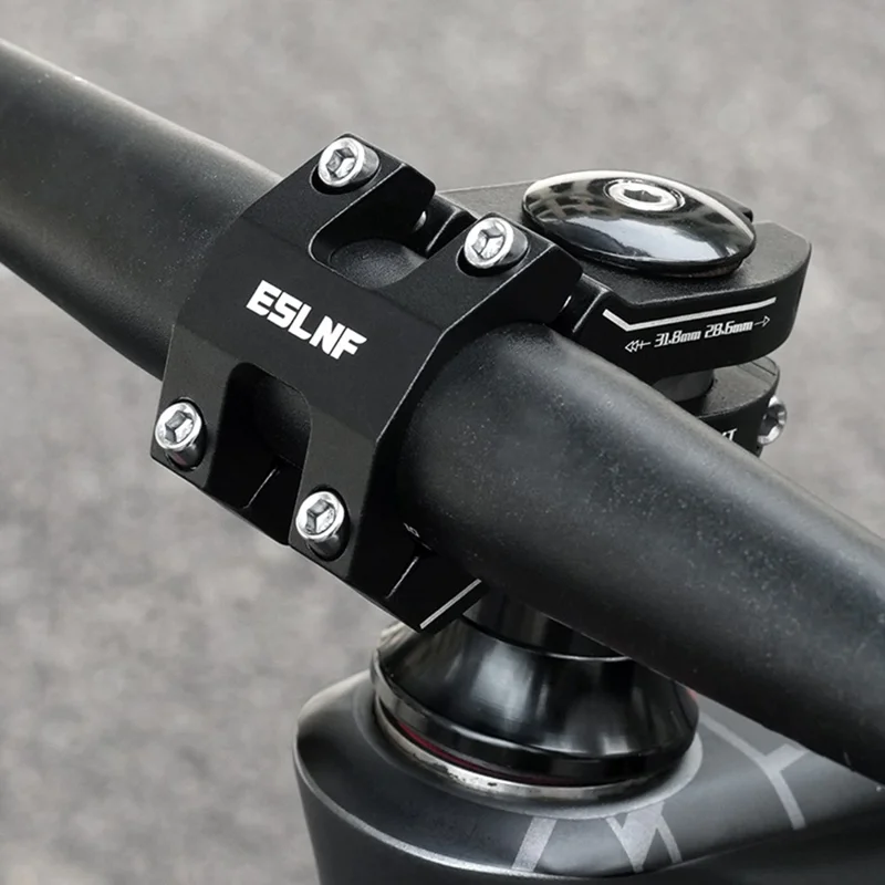 ESLNF 09DV0003 Bicycle Stem Aluminum Alloy CNC Hollow Short Handlebar Stem for Mountain Bike - Black