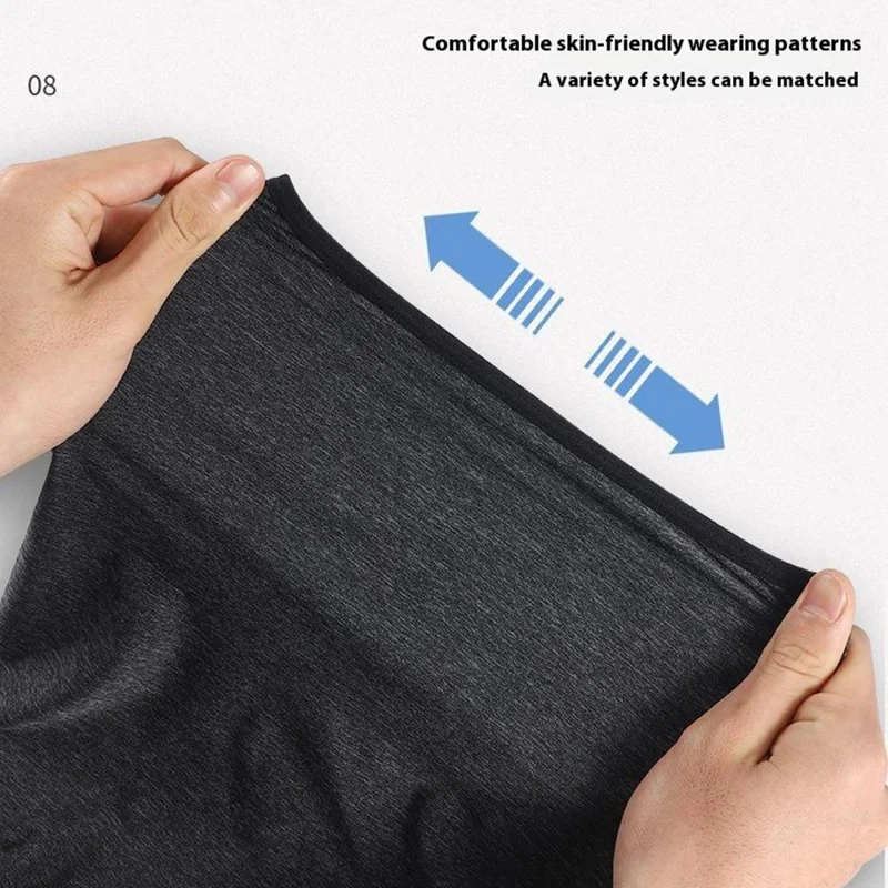 WEST BIKING Bandana de Pescoço Listrada Máscara Facial Protetora Cobertura Bandanas de Seda de Gelo Proteção Solar Lenço Mágico para Cabeça - Preto