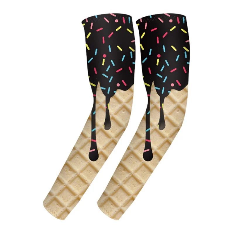 1 Pair Size S Ice Cream Compression Sun Protection Arm Sleeves Cooling Arm Guards for 4-7 Years Children - HFBXT-012