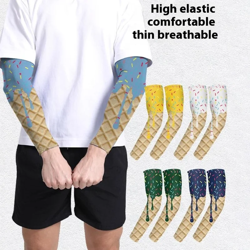 1 Paar Größe XL Eiscreme Kompressions-Sonnenschutz-Armmanschetten Kühlende Armschützer für 18 Jahre und älter - HFBXT-001