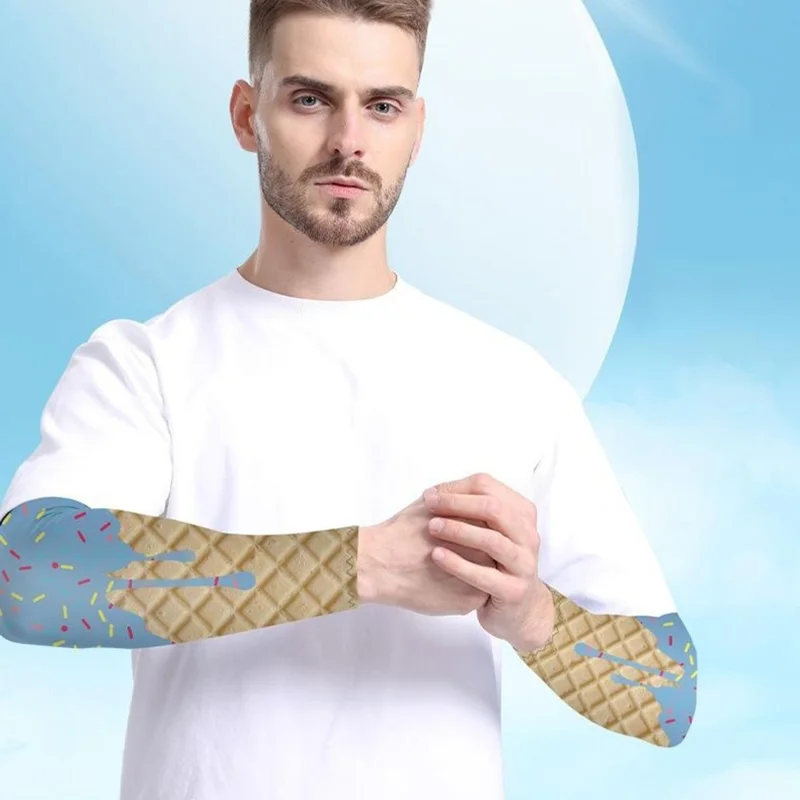 1 Paar Größe XL Eiscreme Kompressions-Sonnenschutz-Armmanschetten Kühlende Armschützer für 18 Jahre und älter - HFBXT-001