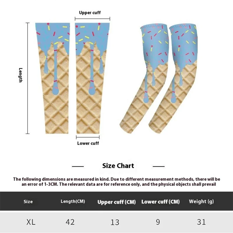 1 Paar Größe XL Eiscreme Kompressions-Sonnenschutz-Armmanschetten Kühlende Armschützer für 18 Jahre und älter - HFBXT-001