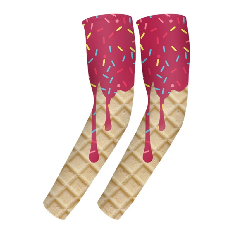 1 Pair Size XL Ice Cream Compression Sun Protection Arm Sleeves Cooling Arm Guards for 18 Years and Above - HFBXT-005