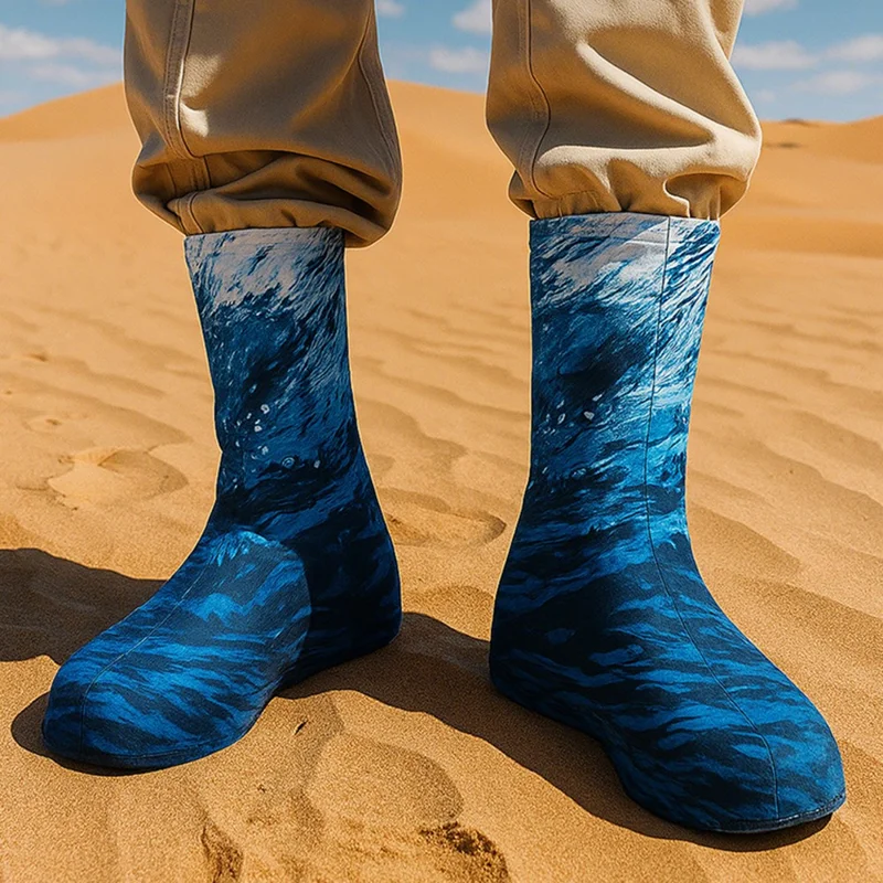 Cubiertas de Zapatos Antiarena para Adultos, Cubiertas Protectoras de Seda de Leche con Estampado de Moda para Senderismo y Pesca al Aire Libre - DHXT002