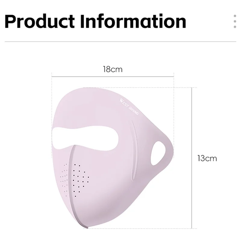 WEST BIKING YP0201465 Mascarilla Deportiva para Exteriores de Seda de Hielo, Transpirable con Protección Solar, Cubierta Facial Completa - Rosa