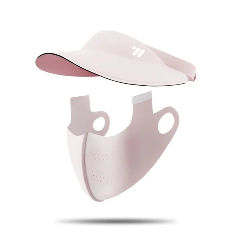 WEST BIKING YP0201466 Gorra para Ciclismo al Aire Libre con Máscara Desmontable 2 en 1 para Protección Solar y Facial - Rosa