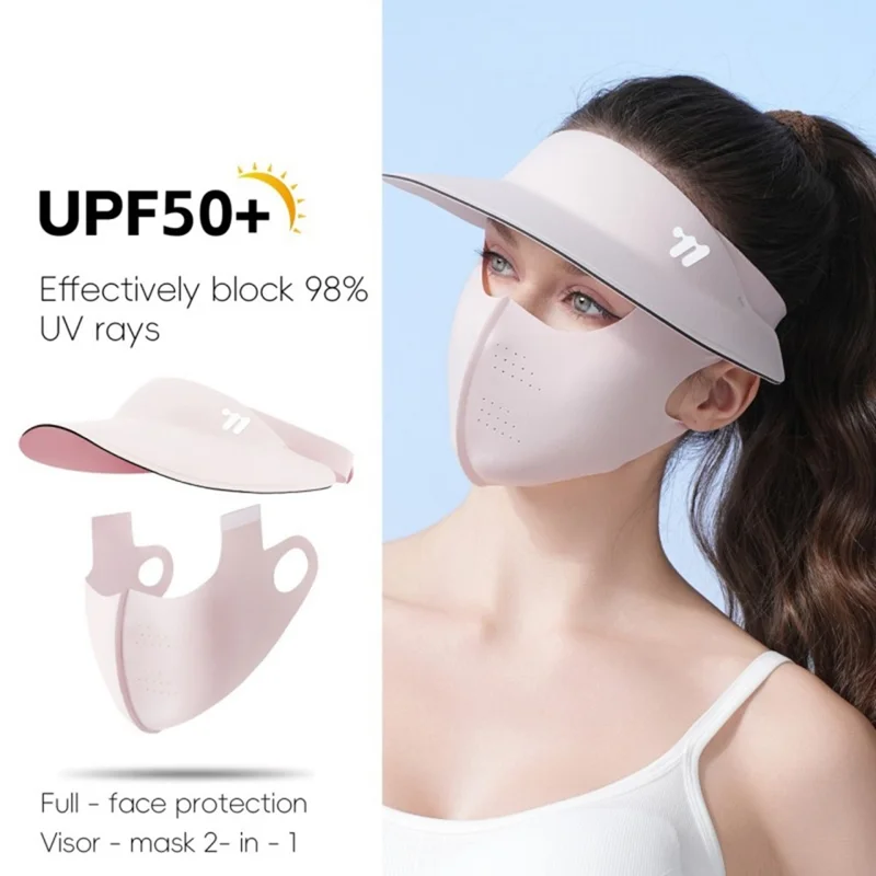 WEST BIKING YP0201466 Gorra para Ciclismo al Aire Libre con Máscara Desmontable 2 en 1 para Protección Solar y Facial - Rosa