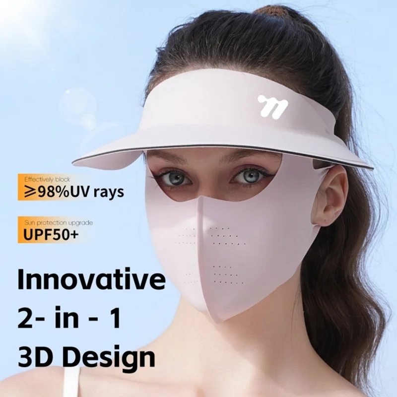 WEST BIKING YP0201466 Gorra para Ciclismo al Aire Libre con Máscara Desmontable 2 en 1 para Protección Solar y Facial - Rosa