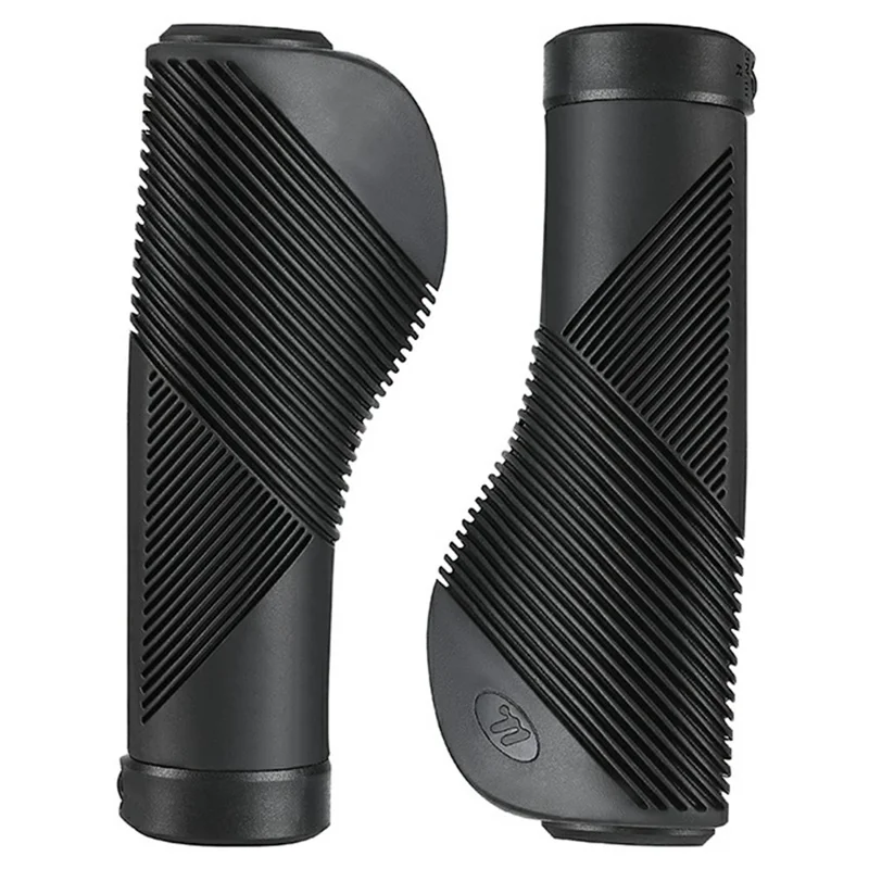 WEST BIKING YP0804084 1 Par de Punhos de Guidão de Bicicleta Absorventes de Choque Antiderrapantes MTB Bike Lock-On - Preto