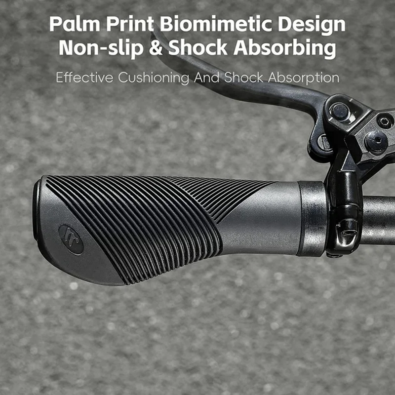 WEST BIKING YP0804084 1 Par de Punhos de Guidão de Bicicleta Absorventes de Choque Antiderrapantes MTB Bike Lock-On - Preto