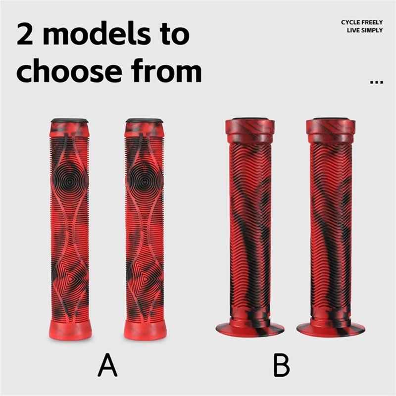 WEST BIKING 1 Pair Mountain Bike Handlebar Grips Cycling Anti Slip Soft Rubber Grips - Style B / Black+Yellow
