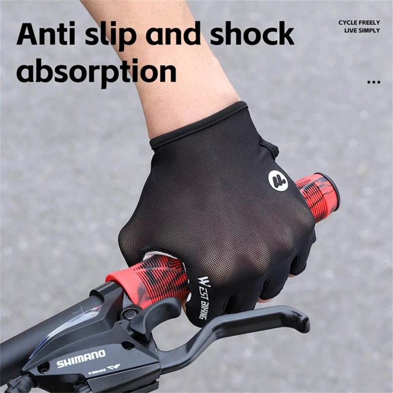 WEST BIKING 1 Pair Mountain Bike Handlebar Grips Cycling Anti Slip Soft Rubber Grips - Style B / Black+Yellow