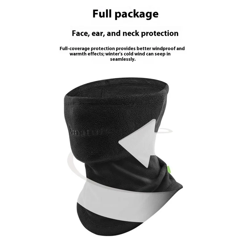 QUNATURE 11230015 Braga de Cuello Polar para Esquí y Ciclismo, Máscara Facial Cálida y Cortavientos - Negro / S