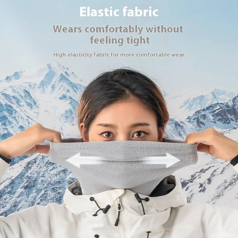 QUNATURE 11230015 Braga de Cuello Polar para Esquí y Ciclismo, Máscara Facial Cálida y Cortavientos - Negro / S