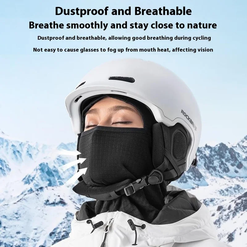 QUNATURE 13230022 014-YPP101 Winter Ski Mask Balaclava Fleece Cycling Motorcycle Riding Full Face Cover Neck Warmer - Black / M