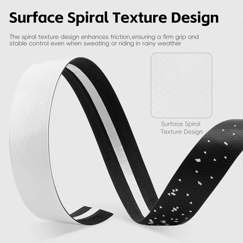 WEST BIKING YP0804093 1 Pair Bicycle Handlebar Tape Gradient PU + EVA Anti Slip Shock Absorbing Bike Grip Straps - Black White Gradient