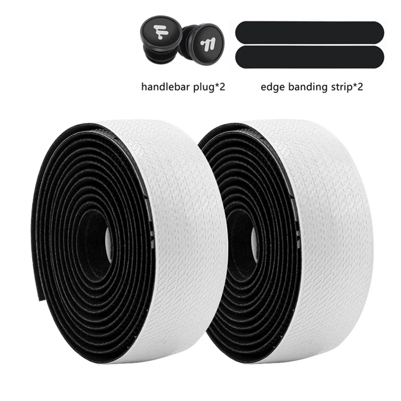 WEST BIKING YP0804093 1 Pair Bicycle Handlebar Tape Gradient PU + EVA Anti Slip Shock Absorbing Bike Grip Straps - Black White Gradient
