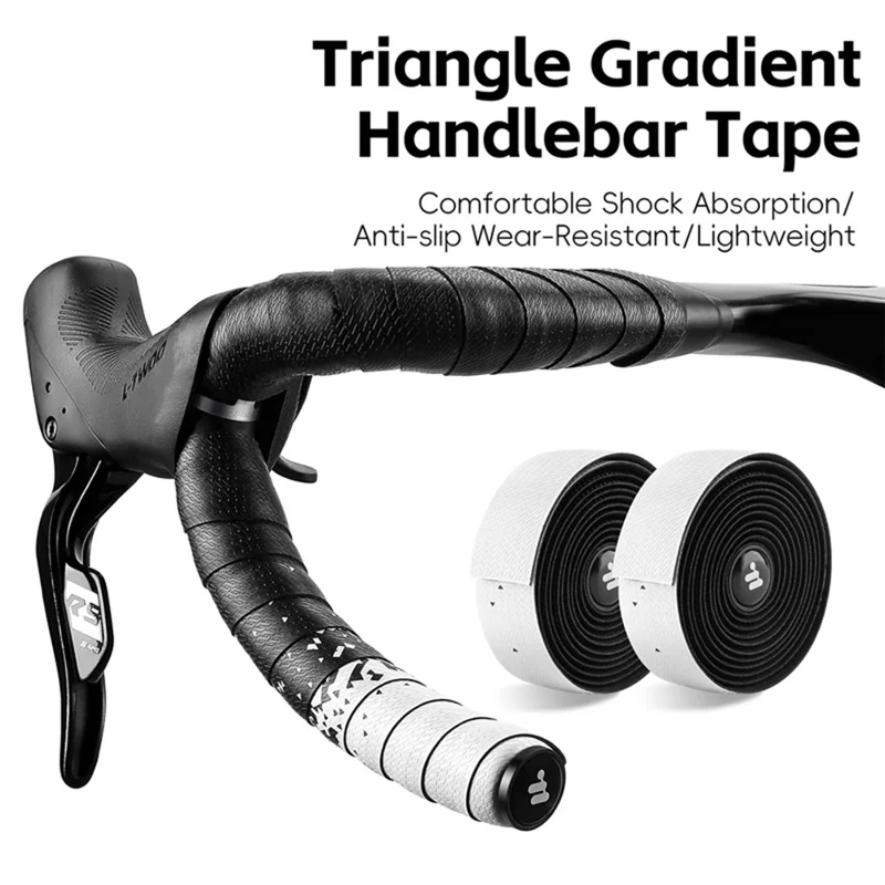 WEST BIKING YP0804093 1 Pair Bicycle Handlebar Tape Gradient PU + EVA Anti Slip Shock Absorbing Bike Grip Straps - Black White Gradient
