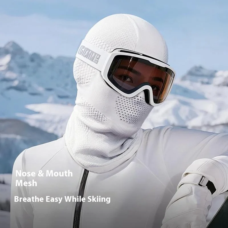 DTJ67 Maschera da Sci Invernale per Esterni Protezione per il Collo Antivento Balaclava per Motociclismo - Bianco