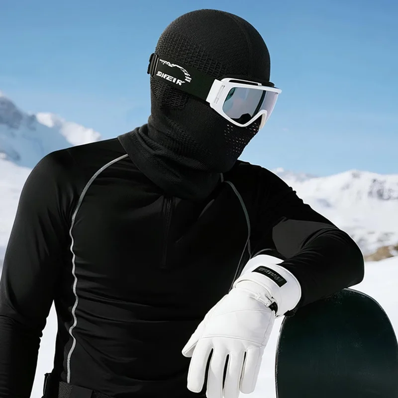 DTJ67 Outdoor Winter Ski Face Mask Neck Protection Windproof Balaclava Hat for Motorcycle Riding - Grey