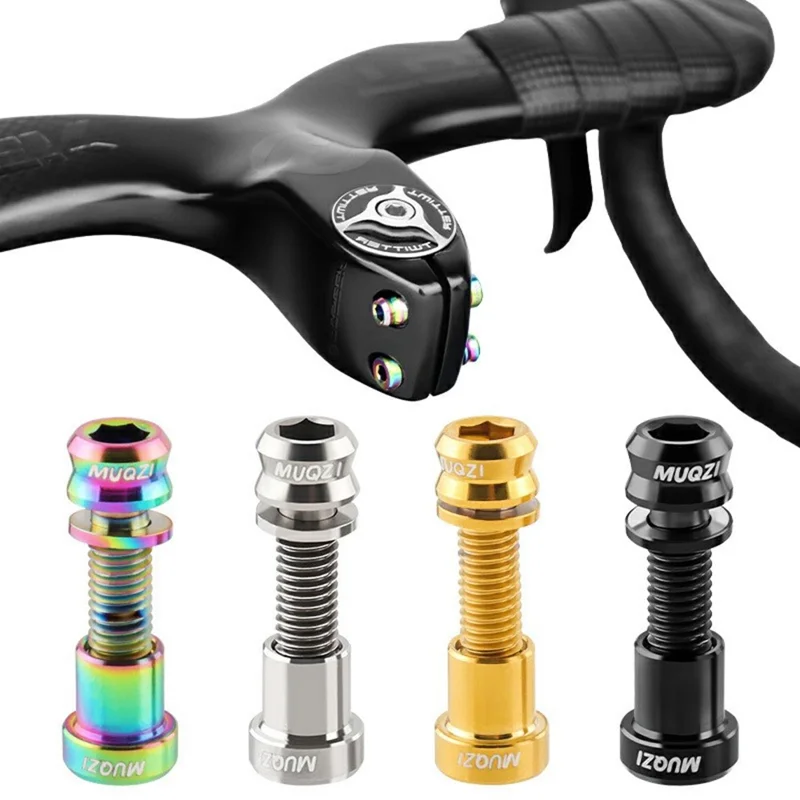 Набор велосипедных гаек MUQZI Mountain Road Bike Nuts Set M5-17MM из титанового сплава для запирания стержня для велосипедных прогулок на природе - Титан