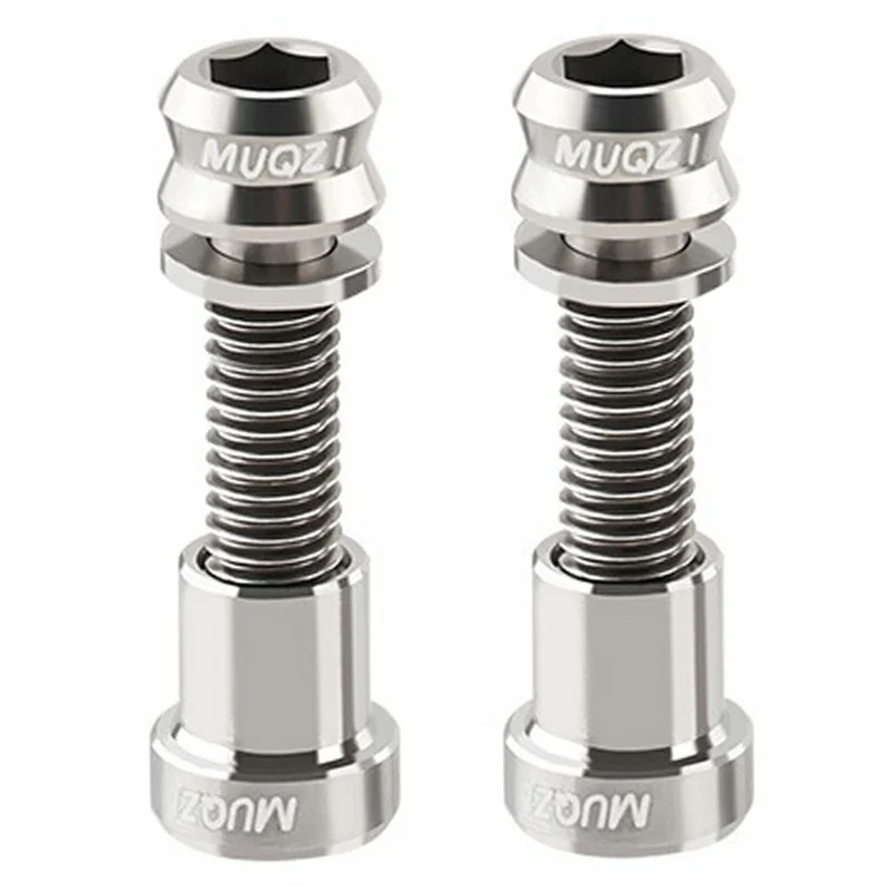 MUQZI Mountain Road Bike Nuts Set M5-19MM Titanium Alloy Lock Stem Bolts for Outdoor Cycling - Titanium