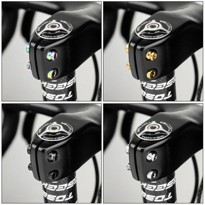 MUQZI Mountain Road Bike Nuts Set M5-19MM Titanium Alloy Lock Stem Bolts for Outdoor Cycling - Titanium