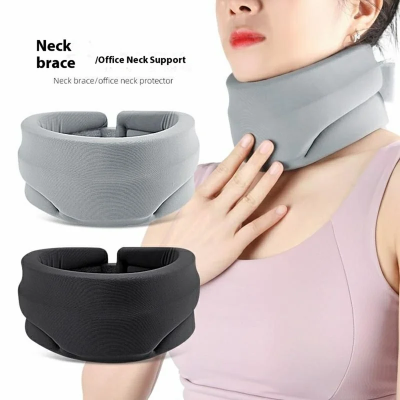 Neck Support Brace Cervical Collar Foam Cushion Lightweight Comfortable for Travel / Home - Grey